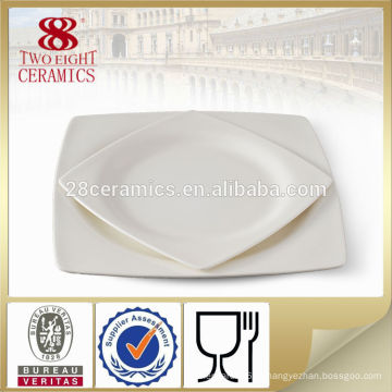 Placas de jantar barato quadrado branco guangzhou haoxin utensílios de jantar de vidro